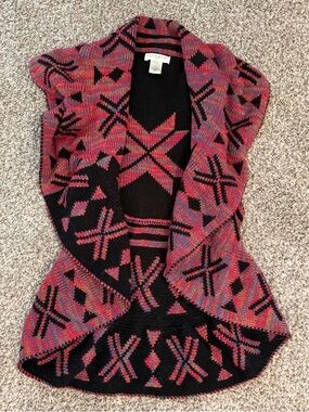 Studio JPR Aztec South Western Pattern Cardigan Vest ~ Size L